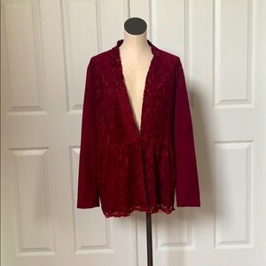 Chico’s lace and faux suede jacket